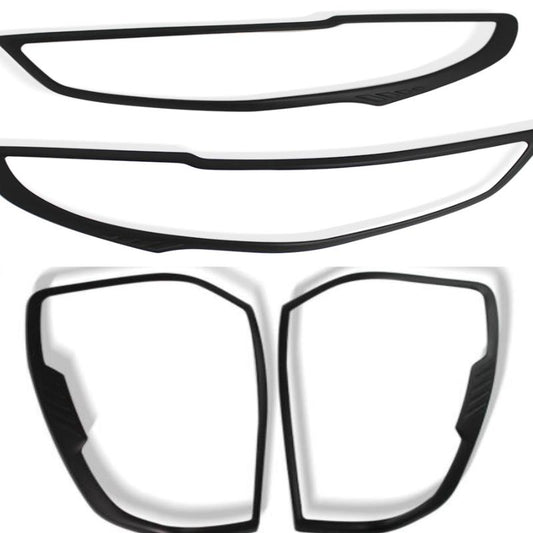 Headlight & Taillight Covers for Mazda BT-50 Matte Black (2021)