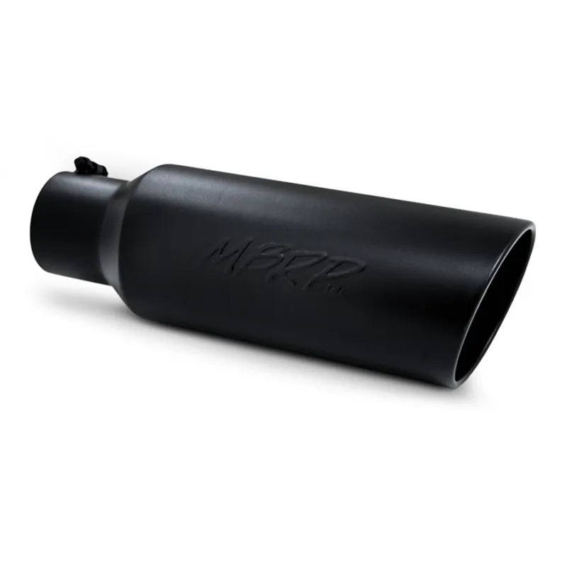 MBRP MBRP Universal Tip 6in OD Rolled End 4in Inlet 18in L Black Coated Exhaust Tip