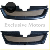 Black mesh front grille for mitsubishi outlander 2007-2009 with sleek design integrated side vents and textured surface