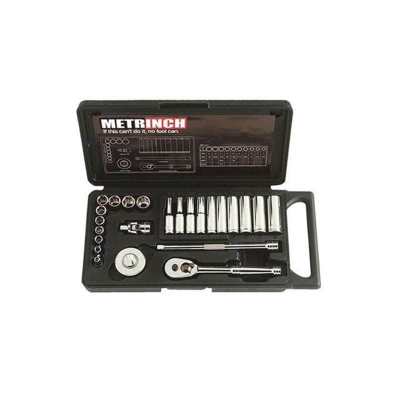 Metrinch Socket Set 1/4" Drive 24Pc MET-0210