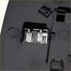 Back side of black plastic battery terminal housing with silver metal terminals for ram 1500 2500 mirror glass
