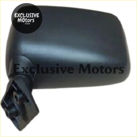 Black plastic mirror skin mount with glossy finish and molded bracket for ford courier mazda b-series ute back side