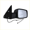 Black plastic manual fold side-view mirror with rectangular reflective surface and mounting hardware for ram 1500 2500