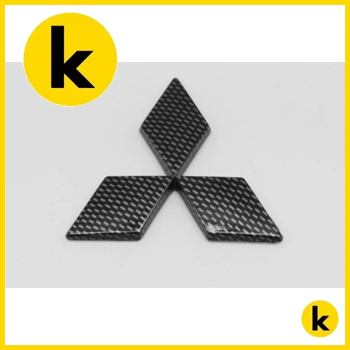 Mitsubishi 3D Black Carbon Badge Set Kren Bits