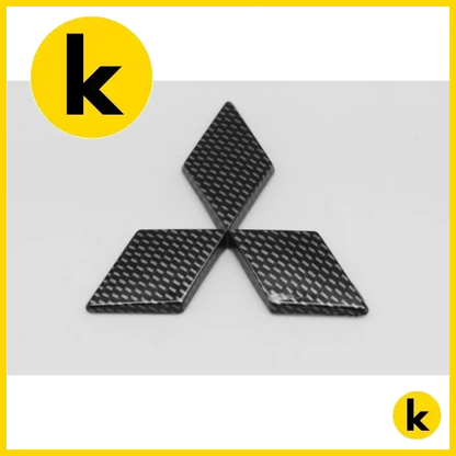 Mitsubishi 3D Black Carbon Badge Set Kren Bits