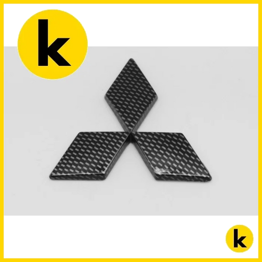 Mitsubishi 3D Black Carbon Badge Set Kren Bits