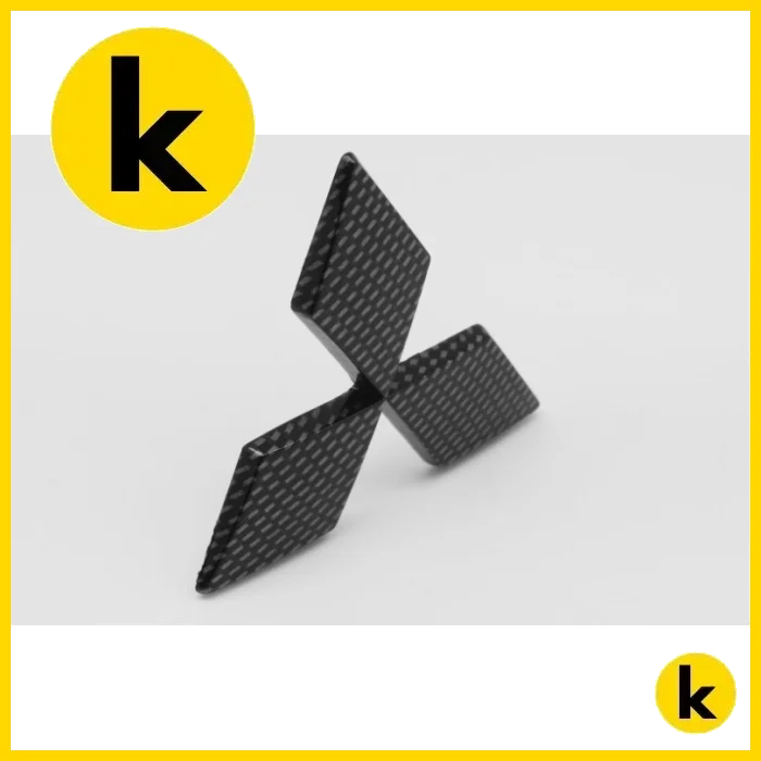 Mitsubishi 3D Black Carbon Badge Set Kren Bits