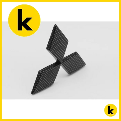 Mitsubishi 3D Black Carbon Badge Set Kren Bits