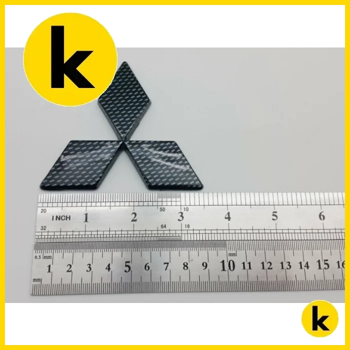 Mitsubishi 3D Black Carbon Badge Set Kren Bits
