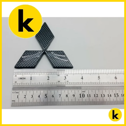 Mitsubishi 3D Black Carbon Badge Set Kren Bits
