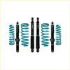 Set of teal coilover suspension components with black shocks for mitsubishi challenger 2008-2015 dobinsons lift kit
