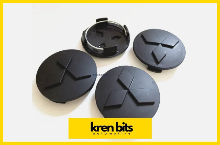 Mitsubishi Evo Matte Black Centre Cap Set