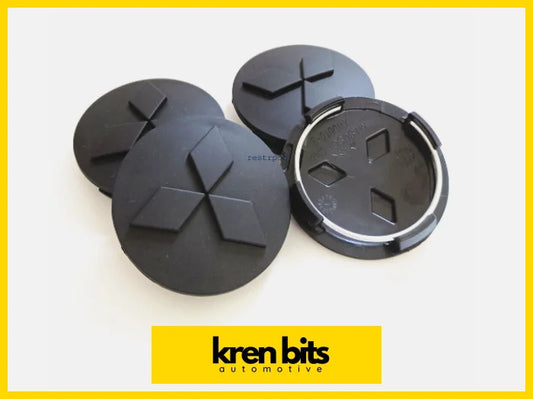 Mitsubishi Evo Matte Black Centre Cap Set