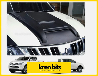 Mitsubishi Triton L200 15-17 Matte Black Bonnet Scoop