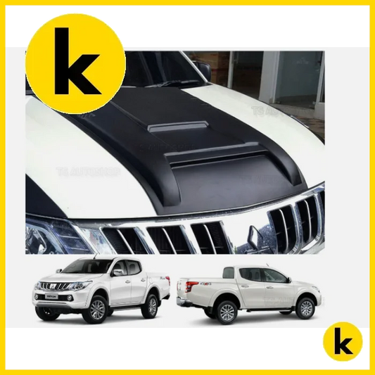 Mitsubishi Triton L200 15-17 Matte Black Bonnet Scoop Kren Bits