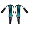 Teal and black coilover suspension shocks with purple accents for mitsubishi triton ml and mn dobinsons monotube