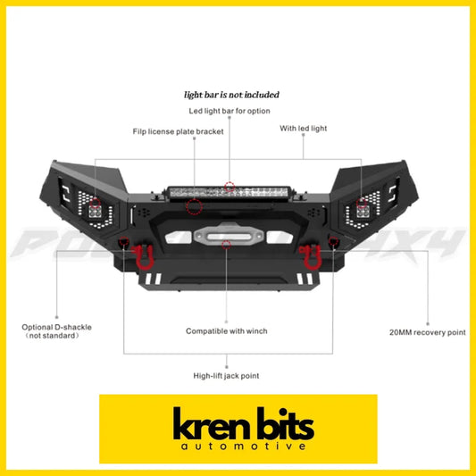 Mitsubishi Triton MR 19-23 Kren Offroad Bullbar Kren Bits