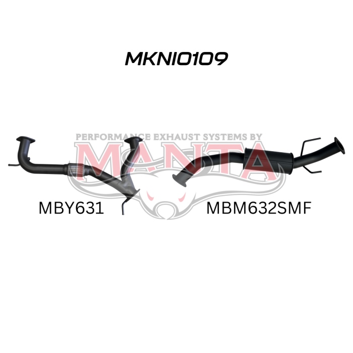 Manta Patrol Y62 V8 5.6L, 3in Centre Small Medium Muffler