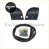 Black rubber gasket with metal mounting brackets and hardware for modified grill jeep wrangler jl 2018-2020 back side