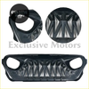 Black plastic jeep grille insert with textured angular design and integrated mounts for wrangler jl 2018-2020
