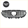Modified black mesh grill for mazda cx-5 and cx-8 2017-2020 with central circular opening and metallic finish