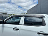 Black plastic monsoon and bonnet guard window visors installed on white isuzu d-max 2024+ pickup truck