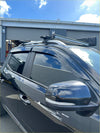 Black roof rack with integrated led light bar mounted on dark suv monsoon and bonnet guard ldv t60 maxus 2017 2020
