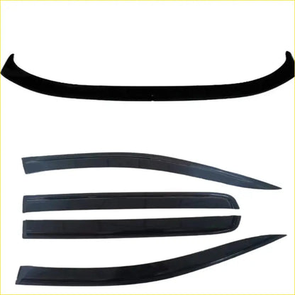 Set of five black glossy vinyl window visors for ford ranger px1 2012-2015 monsoon and bonnet guard style