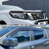 Black plastic monsoon and bonnet guard with mounting brackets and nissan logo for navara np300 2015-2020