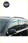 Black car window visor for nissan cefiro a33 maxima qx with sleek curved design and subtle blue edge accent