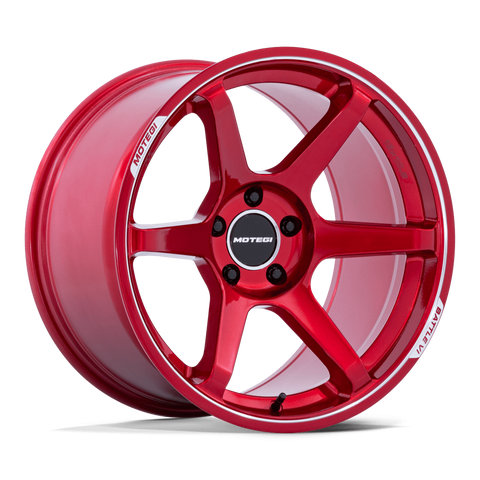 Motegi Battle VI MR160 18x9.5 5x114.3 +25mm Cherry Red Machined