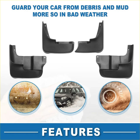 Black plastic mud flaps for toyota sienna 2004-2010 designed to protect car from debris and mud in bad weather