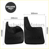 Black plastic mud flaps with hilux embossed for toyota hilux 4wd 2015-2021 shown from the back side