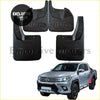 Black rubber mud flaps with embossed hilux branding for toyota hilux 4wd pickup trucks 2015-2021