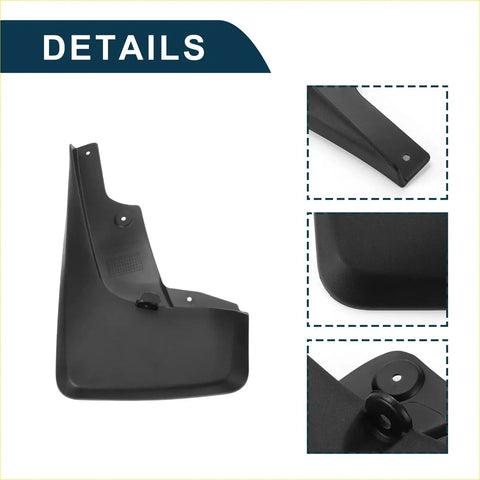 Black plastic mud flap with molded contours and mounting holes for toyota 4runner 2012-2022 splash guard set