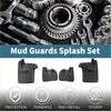 Black rubber mud flaps splash guards set for toyota fortuner 2016-2022 with textured ribbed design for grip