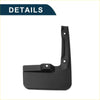 Black plastic mud flap with sleek angular design and three mounting holes for Toyota Hiace 2019-2023 splash guards