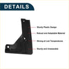 Black plastic l-shaped side mirror housing with three holes for mud flaps splash guards toyota hiace 2005-2011 back view