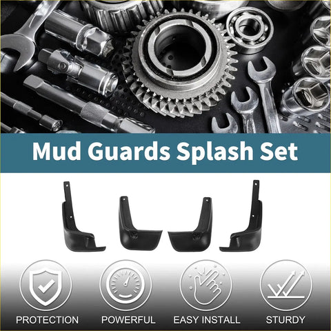 Black plastic mud flaps splash guards set for toyota ractis 2012-2018 protecting vehicle sides