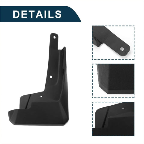 Black plastic mud flap with molded design and mounting holes for toyota rush 2018-2022 splash guard set