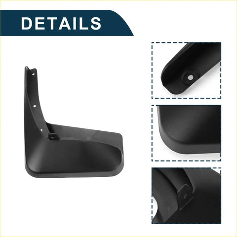 Black plastic mud flap with curved angular design and mounting holes for toyota venza 2013-2016 splash guard use