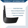 Black plastic mud flap with sturdy curved design and mounting hole for Toyota Vitz 2005-2010 splash guards
