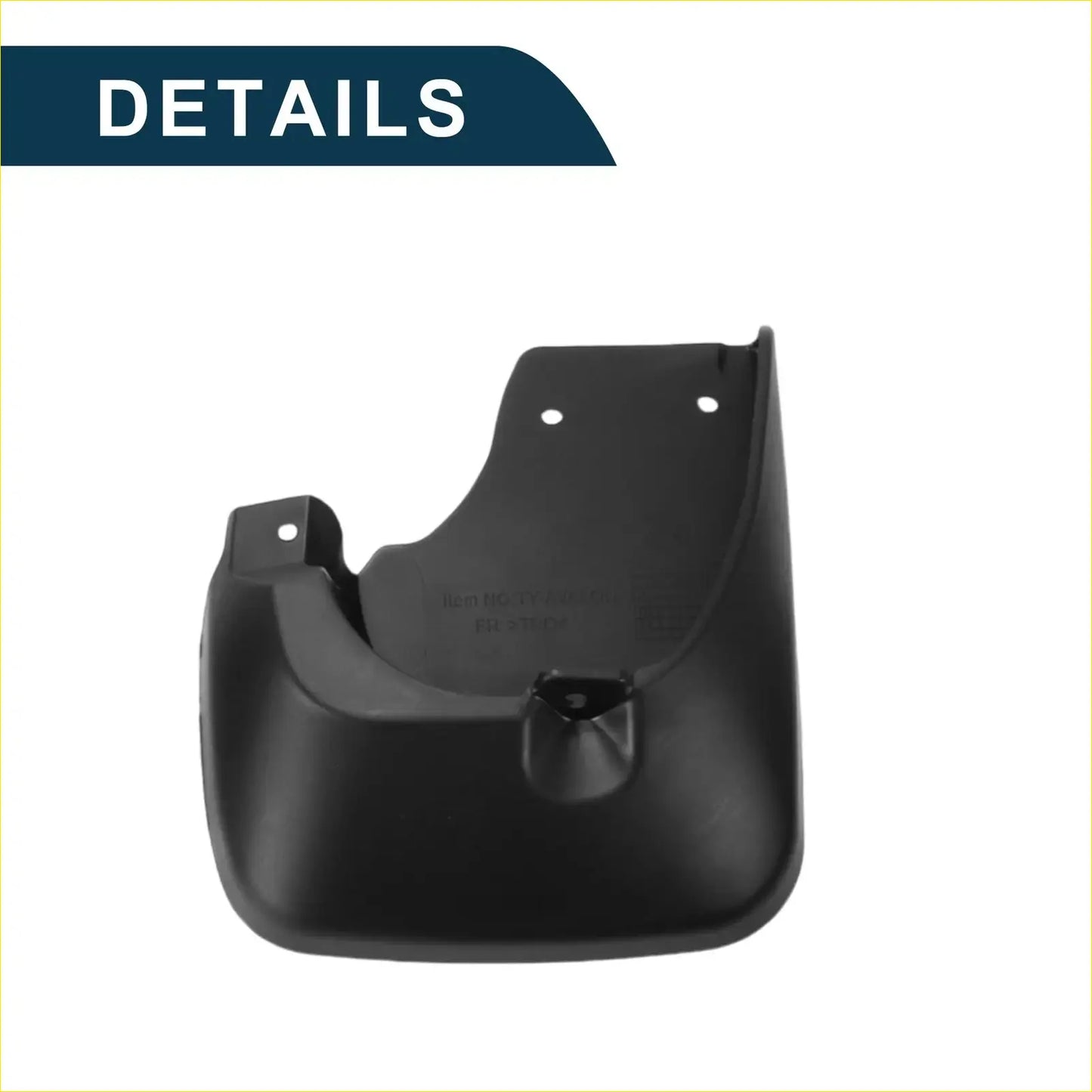 Black plastic mud flap with molded contours and mounting holes for toyota avalon 2007-2011 splash guards set