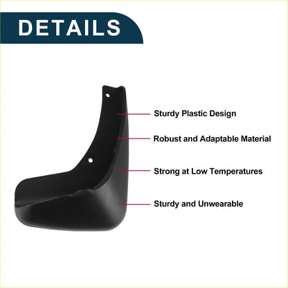 Black plastic mud flap set with sturdy curved design for Toyota Avalon 2007-2011 splash guards