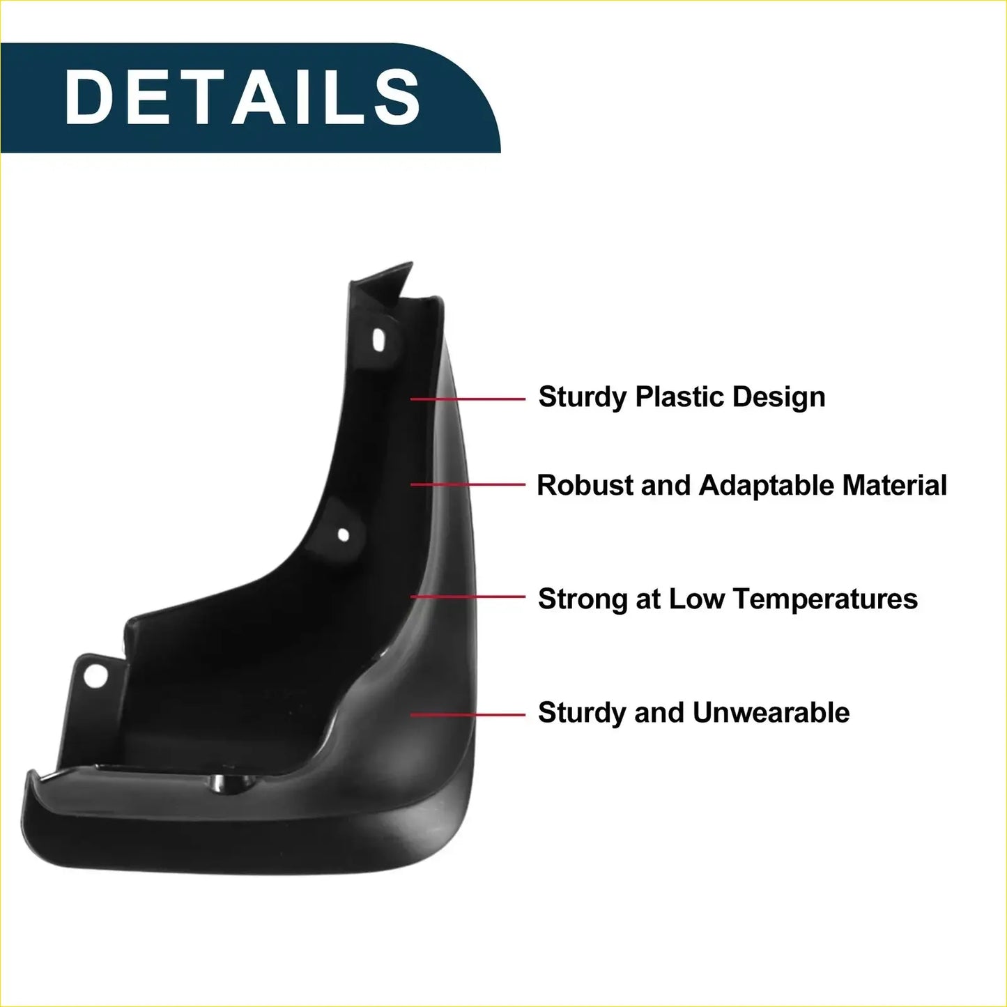 Black plastic car fender liner with sturdy molded design for mud flaps splash guards set for toyota carina e corona