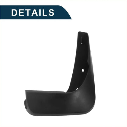 Black plastic mud flap with curved l-shaped design and mounting holes for toyota previa xr50 (2006-2021)