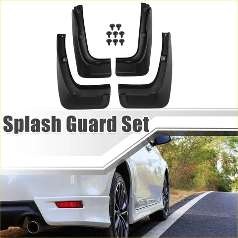 Black plastic mud flaps splash guards with matching screws for toyota highlander 2014-2023