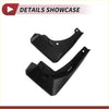 Black plastic car wheel arch mud flaps with mounting holes and angular design for toyota frontlander sport 2023-2024