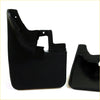 Black plastic mud guard flaps set with molded contours and mounting holes for nissan navara d22 1997-2005