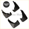 Set of four black plastic mud flaps for toyota rav4 mudguard showing the back side of the product